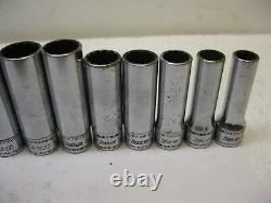 Snap-on tools 3/8 drive Metric Deep 12 Point SOCKET SET 9 to 19mm SFM9 to SFM19