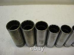 Snap-on tools 3/8 drive Metric Deep 12 Point SOCKET SET 9 to 19mm SFM9 to SFM19