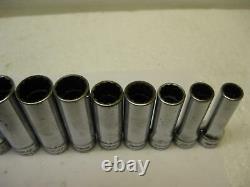 Snap-on tools 3/8 drive Metric Deep 12 Point SOCKET SET 9 to 19mm SFM9 to SFM19