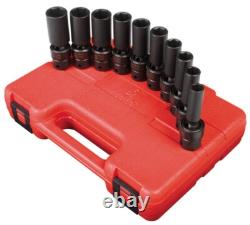 Sunex 10pc 3/8 DEEP Metric 6 Point Universal Impact Sockets Set Tools Drive 3660