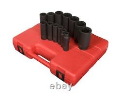 Sunex 2858 Drive Deep 8 Point SAE Impact Socket Set Heavy Duty Blow Molded New