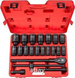 TEKTON 3/4 Inch Drive Deep 6-Point Impact Socket Set, 22-Piece (7/8-2 in.) Heavy