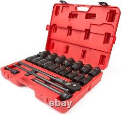 TEKTON 3/4 Inch Drive Deep 6-Point Impact Socket Set, 22-Piece (7/8-2 in.) Heavy