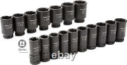 TEKTON 3/4 Inch Drive Deep 6-Point Impact Socket Set, 22-Piece (7/8-2 in.) Heavy