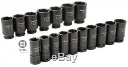 TEKTON 3/4 in. Drive 7/8-2 in. 6 Point Deep Impact Socket Set 22-Piece