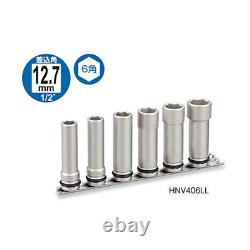 TONE HNV406LL 1/2 Drive 6 Point Deep Impact Socket Set withHolderNEW