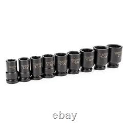 Tekton 1 in Drive 1-2 in 6 Point Deep Impact Socket Set 9 Piece Laser Etched New