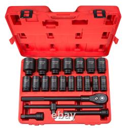 Tekton 3/4 Inch Drive Deep 6 Point. Impact Socket Set, 22 Pieces (13/16-2 Inch)