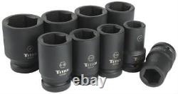 Titan Tools 40309 1 Drive SAE 6-Point Deep Impact Socket Set (9 Pieces)