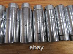 USED MAC Tools 11 PC VD Series 1/2 Inch Drive 12 Point Deep SAE Socket Set NICE