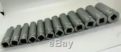 VTG Snap On Tools SAE Socket Set Lot 1/2 Drive Deep Flank 6-point 3/8-1-1/16