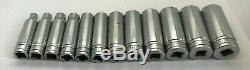 VTG Snap On Tools SAE Socket Set Lot 1/2 Drive Deep Flank 6-point 3/8-1-1/16