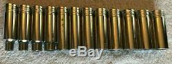 VTG Snap On Tools SAE Socket Set Lot 1/2 Drive Deep Flank 6-point 3/8-1-1/16