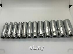 VTG Snap On Tools SAE Socket Set Lot 1/2 Drive Deep Flank 6-point 3/8-1-1/16