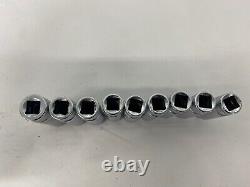 Vintage Snap-On 1/2 DRIVE TSM 10 12 13 14 15 17 18 20 6 POINT DEEP SOCKET SET