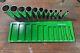 Vintage Snap-on 12 Point 3/8 Drive Deep Socket Set 11 Piece Green Magnetic Tray