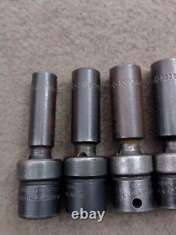 Vintage USA SK 3/8 Drive Metric Impact Swivel Socket Set Lot Deep 6 Point Tools