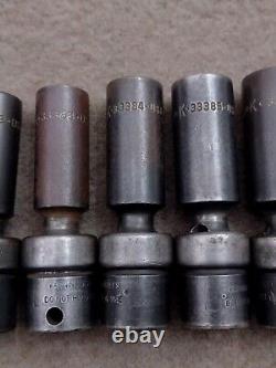 Vintage USA SK 3/8 Drive Metric Impact Swivel Socket Set Lot Deep 6 Point Tools