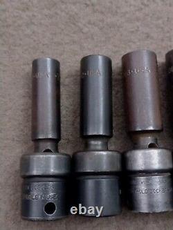 Vintage USA SK 3/8 Drive Metric Impact Swivel Socket Set Lot Deep 6 Point Tools