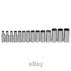 Wright Tool 355 6-Point Deep Metric 3/8-inch Drive Socket Set, 14-Pieces