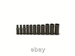 Wright Tool 6 Point Deep Impact Socket Set 11 Piece 1/2 Drive SAE 412