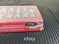 #ao143 NEW Snap-on 207FSU 3/8 Drive SAE 6-Point Deep Universal Crome Socket Set