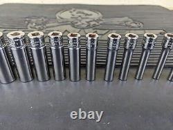 #aw625 NEW Snap-on 112stmmy 14pc Metric 1/4 drive 6 Point Deep Socket Set +2