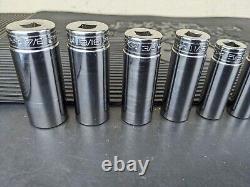 #be208 Snap on 3/8 drive 12 Point Deep socket set (1/4 to 7/8) SAE Inch