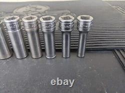 #be962 Snap-On Tools Socket Set 211SFSY 3/8 drive 6 Point Deep 1/4 to 7/8