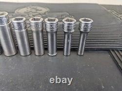 #be962 Snap-On Tools Socket Set 211SFSY 3/8 drive 6 Point Deep 1/4 to 7/8