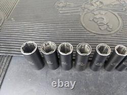 #bf572 Matco ADV 3/8 Drive 6 Point Deep Metric Impact Socket Set SBDPM136V