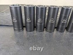 #bf572 Matco ADV 3/8 Drive 6 Point Deep Metric Impact Socket Set SBDPM136V