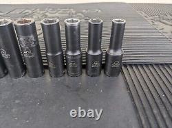 #bf572 Matco ADV 3/8 Drive 6 Point Deep Metric Impact Socket Set SBDPM136V