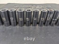 #bf572 Matco ADV 3/8 Drive 6 Point Deep Metric Impact Socket Set SBDPM136V