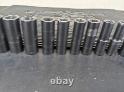 #bf572 Matco ADV 3/8 Drive 6 Point Deep Metric Impact Socket Set SBDPM136V