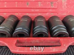 #bg089 TEKTON 3/4 Drive Deep 6-Point Axle Nut Impact Socket 8-Piece 27mm 38mm