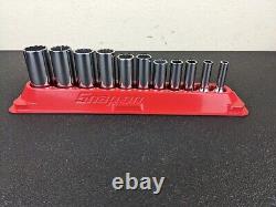 #bi386 Snap on Tools 211SFY 3/8 Drive 12 Point Deep Socket Set 1/4 to 7/8 SAE