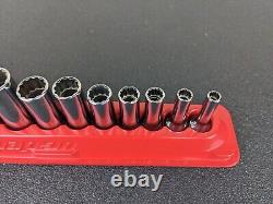 #bi386 Snap on Tools 211SFY 3/8 Drive 12 Point Deep Socket Set 1/4 to 7/8 SAE