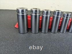 #bi386 Snap on Tools 211SFY 3/8 Drive 12 Point Deep Socket Set 1/4 to 7/8 SAE