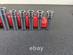 #bi386 Snap on Tools 211SFY 3/8 Drive 12 Point Deep Socket Set 1/4 to 7/8 SAE