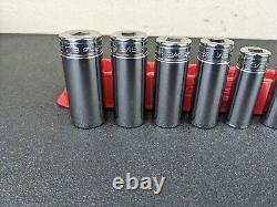 #bi386 Snap on Tools 211SFY 3/8 Drive 12 Point Deep Socket Set 1/4 to 7/8 SAE