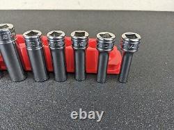 #bi386 Snap on Tools 211SFY 3/8 Drive 12 Point Deep Socket Set 1/4 to 7/8 SAE