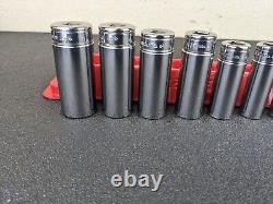 #bi386 Snap on Tools 211SFY 3/8 Drive 12 Point Deep Socket Set 1/4 to 7/8 SAE