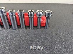 #bi386 Snap on Tools 211SFY 3/8 Drive 12 Point Deep Socket Set 1/4 to 7/8 SAE