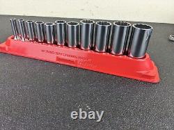 #bi386 Snap on Tools 211SFY 3/8 Drive 12 Point Deep Socket Set 1/4 to 7/8 SAE