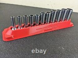 #bi386 Snap on Tools 211SFY 3/8 Drive 12 Point Deep Socket Set 1/4 to 7/8 SAE