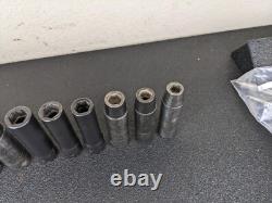 #bj204 Snap On 315SIMMYA 1/2 Drive 6 Point Deep Impact Socket Set 10-22,24mm