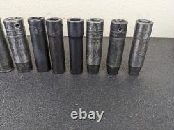 #bj204 Snap On 315SIMMYA 1/2 Drive 6 Point Deep Impact Socket Set 10-22,24mm