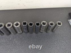 #bj204 Snap On 315SIMMYA 1/2 Drive 6 Point Deep Impact Socket Set 10-22,24mm