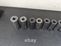#bj204 Snap On 315SIMMYA 1/2 Drive 6 Point Deep Impact Socket Set 10-22,24mm